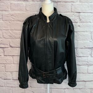 Paris-Dakar Vintage 1980s Leather Bomber Jacket